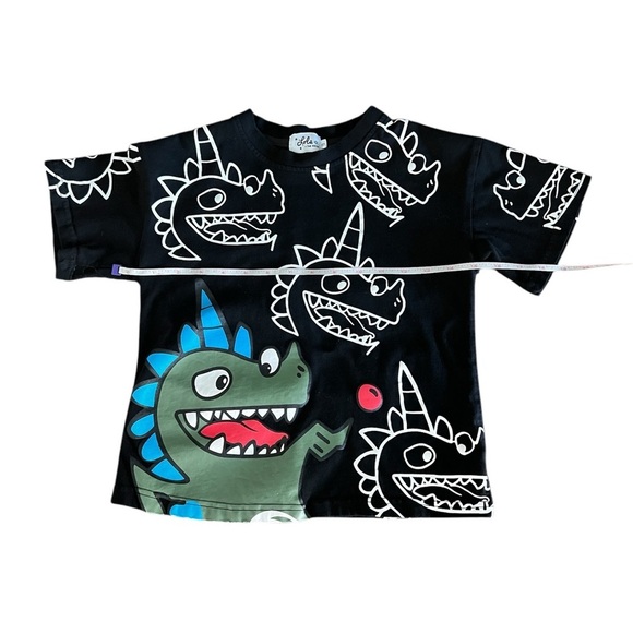 Lola + The Boys Black Dinosaur Graphic T-Shirt Size 8 - Picture 6 of 7